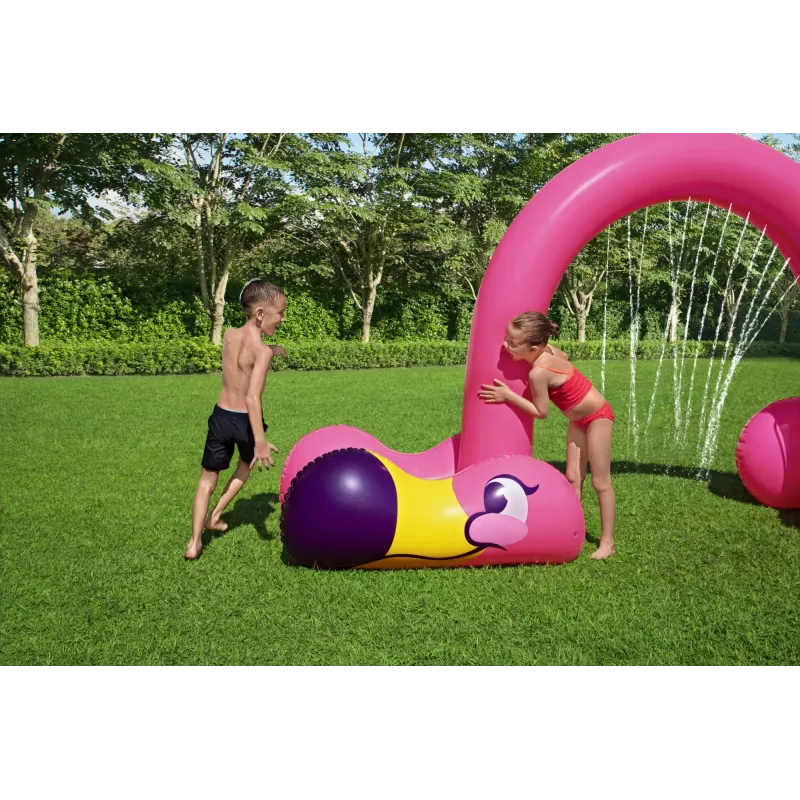 Bestway 11'2 inch x 43 inch x 6'4 inch/3,40 m x 1,10 m x 1,93 m Jumbo Flamingo Sprinkler