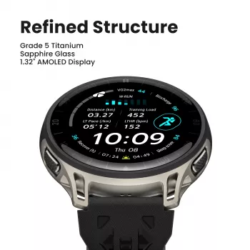 Amazfit Cheetah 2 Pro 3.35 cm (1.32 inch) AMOLED 48 mm Digital 466 x 466 Pixel Touchscreen Titanium Wi-Fi