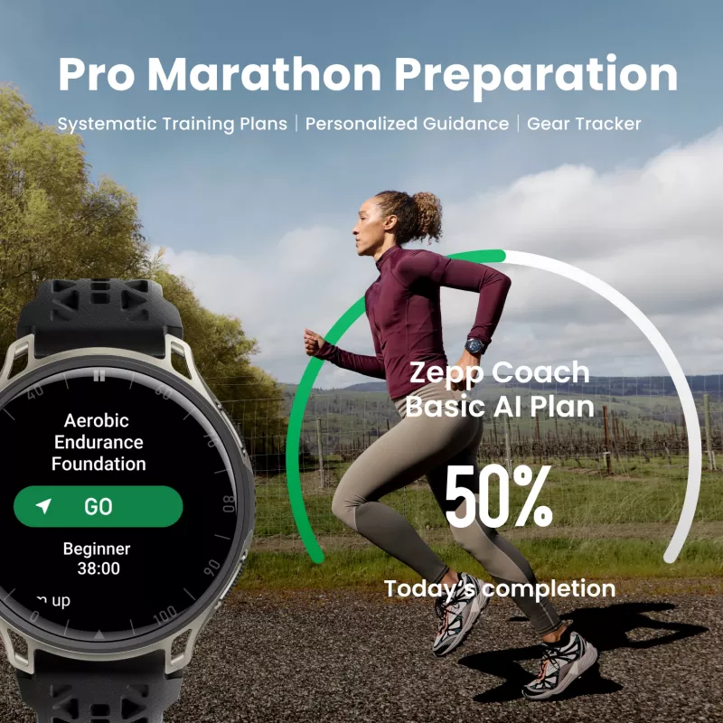 Amazfit Cheetah 2 Pro 3.35 cm (1.32 inch) AMOLED 48 mm Digital 466 x 466 Pixel Touchscreen Titanium Wi-Fi