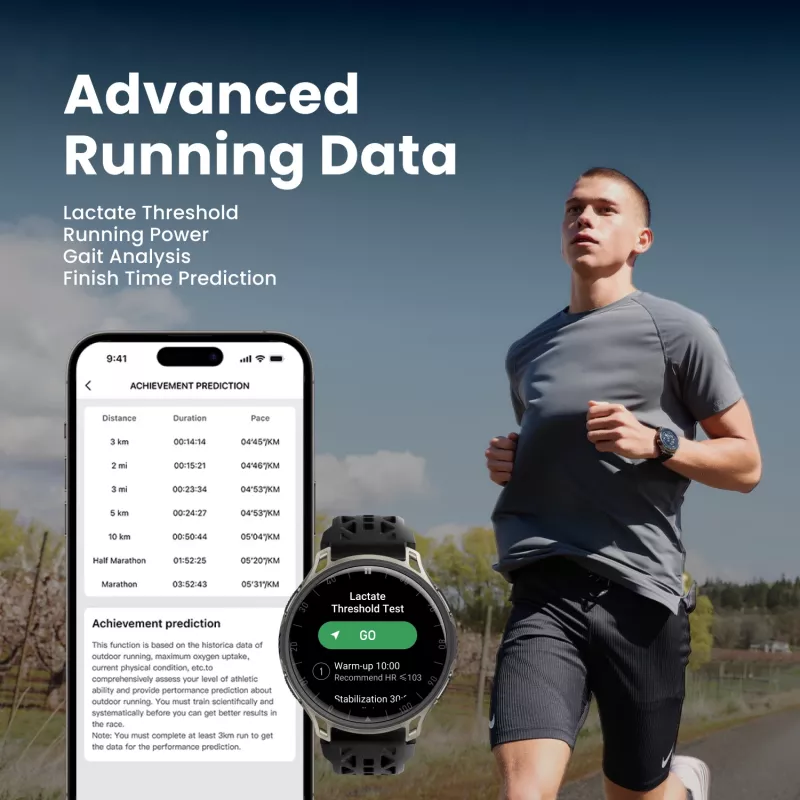 Amazfit Cheetah 2 Pro 3.35 cm (1.32 inch) AMOLED 48 mm Digital 466 x 466 Pixel Touchscreen Titanium Wi-Fi