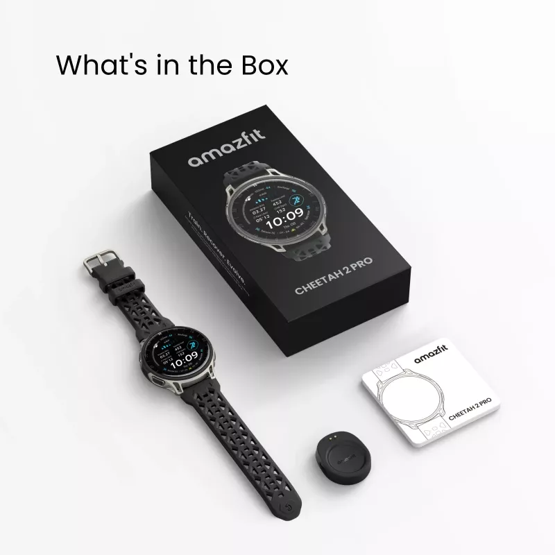 Amazfit Cheetah 2 Pro 3.35 cm (1.32 inch) AMOLED 48 mm Digital 466 x 466 Pixel Touchscreen Titanium Wi-Fi