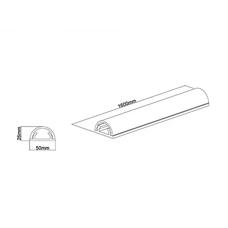 Multibrackets M Universal Kabel Cover White 50mm-W 1600-L, White, Aluminium, 50 mm, 1 Stk., 64 mm, 1620 mm
