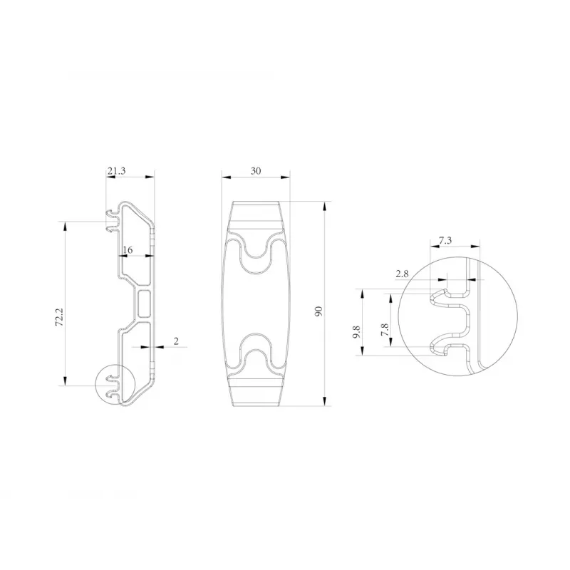 Multibrackets M Pro Series - Kabelmanagement-Clip 6er-Pack, Kabelmanagement-Clip, Schwarz, Kunststoff, 100 g, 90 mm, 30 mm