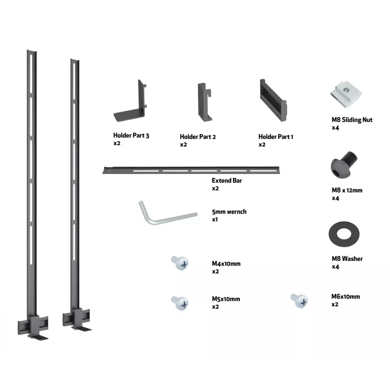 Multibrackets M Pro Series - Soundbar-Halterung XL, Schwarz, Stahl, 15 kg, 165,1 cm (65 Zoll), 2,79 m (110 Zoll), 104 mm