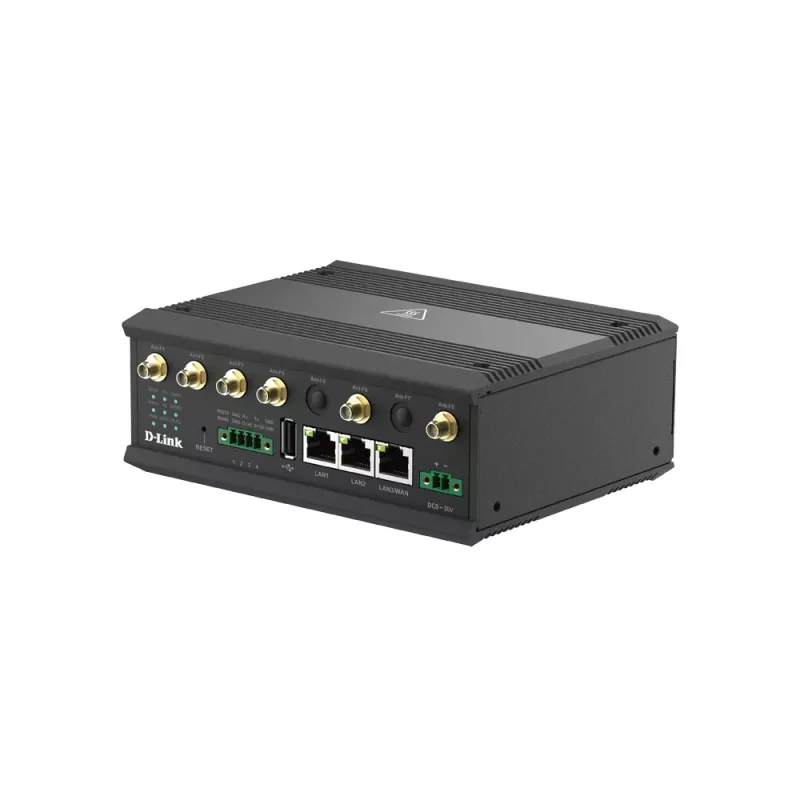 D-Link 5G IIoT Gateway, Mobilfunk-Gateway, Schwarz, Gigabit Ethernet, 10,100,1000 Mbit/s, 802.11a, 802.11b, 802.11g, Wi-Fi 4 (802.11n), Wi-Fi 5 (802.11ac), 300,866 Mbit/s