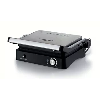 Ariete 1934 MetalGrill 3in1, Elektrogrill für gemischtes Grillen, 2000 W, 3 Garmodi, antihaftbeschichtete Platten, Silber/Schwarz
