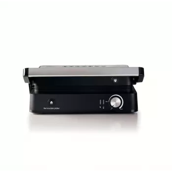 Ariete 1934 MetalGrill 3in1, Elektrogrill für gemischtes Grillen, 2000 W, 3 Garmodi, antihaftbeschichtete Platten, Silber/Schwarz