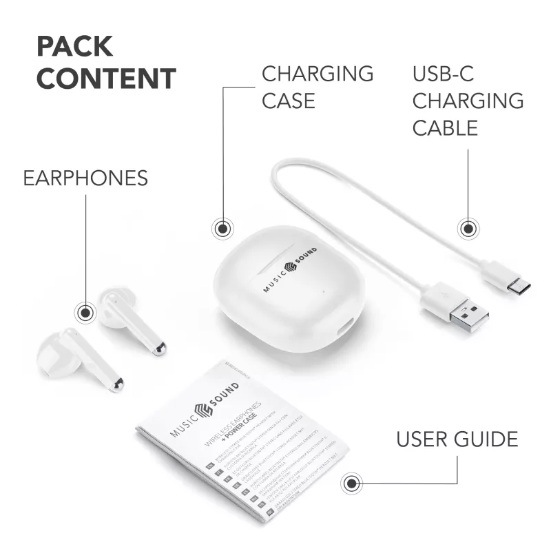 Music Sound Breeze In-Ear-Bluetooth-Kopfhörer im Kapsel-Design mit farbigem Case