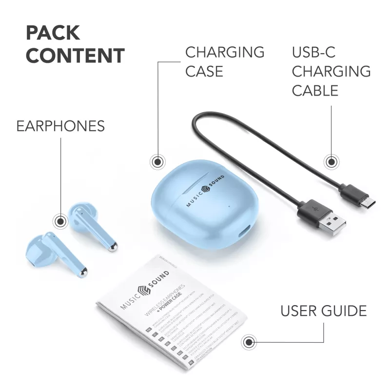 Music Sound Breeze In-Ear-Kopfhörer im Kapsel-Stil mit farbigem Case