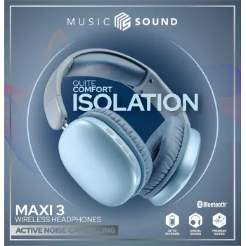 Music Sound MAXI3 MAXI3 kabellose Over-Ear-Kopfhörer mit aktiver Geräuschunterdrückung