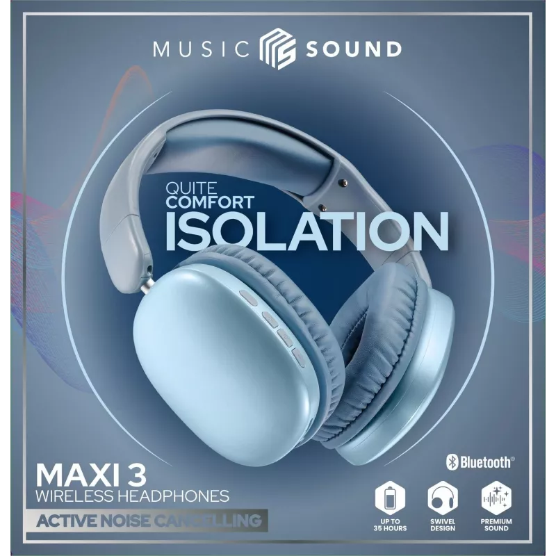 Music Sound MAXI3 MAXI3 kabellose Over-Ear-Kopfhörer mit aktiver Geräuschunterdrückung