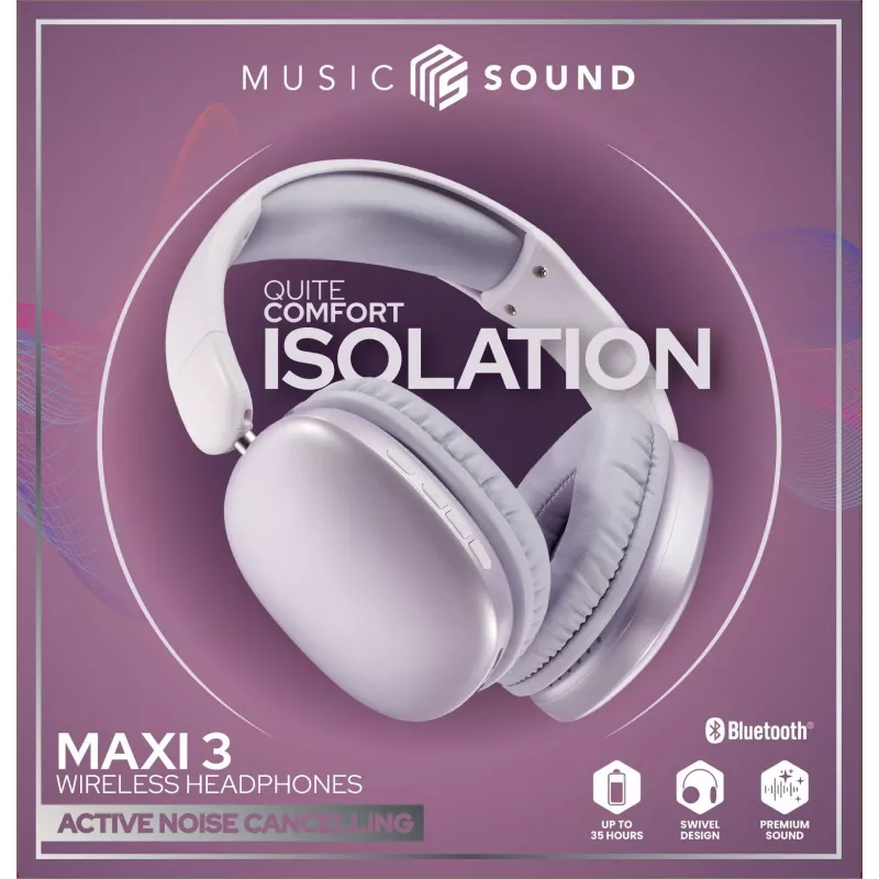 Music Sound MAXI3 MAXI3 kabellose Over-Ear-Kopfhörer mit aktiver Geräuschunterdrückung