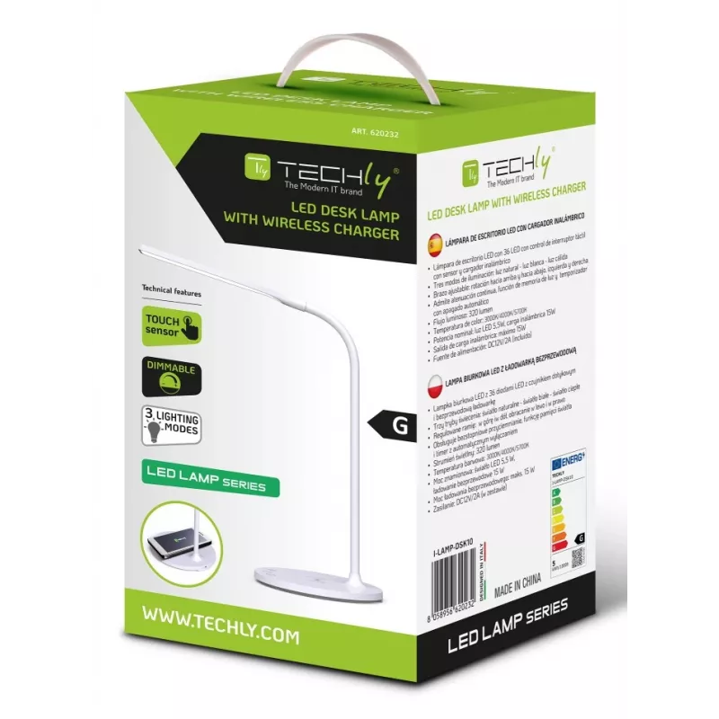 Techly I-LAMP-DSK10 Tischleuchte Nicht austauschbare(s) Leuchtmittel 5,5 W LED G Weiß