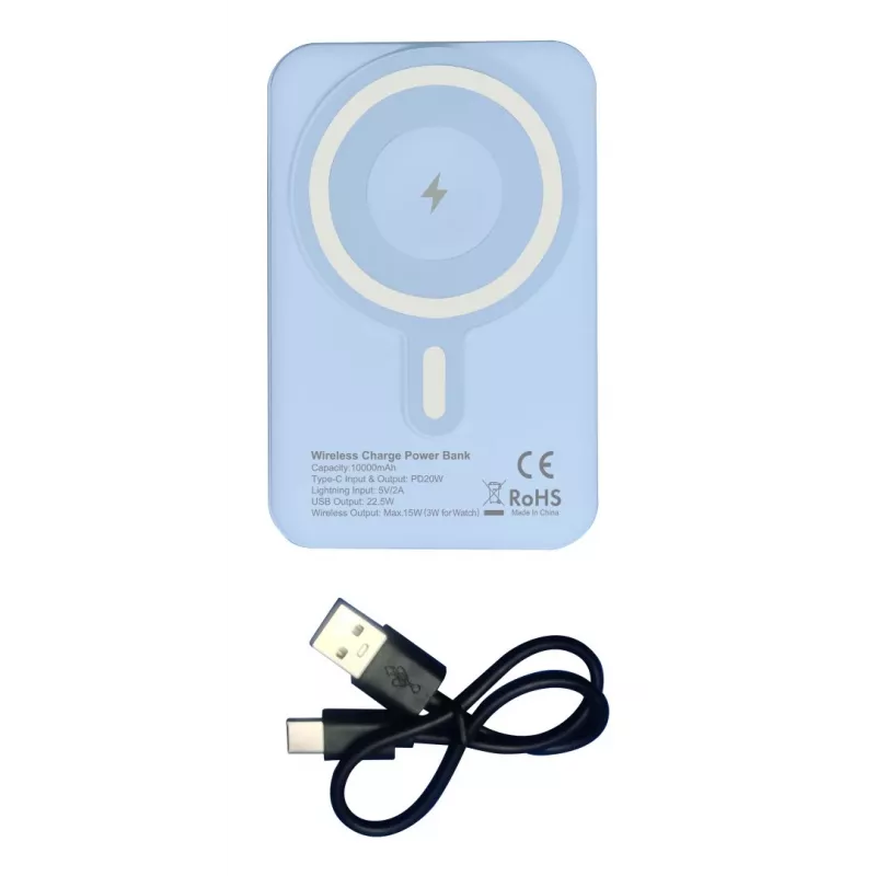 Techly I-CHARGE-10LCDBL Powerbank Lithium-Polymer (LiPo) 10000 mAh Kabelloses Laden Blau