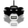 Axagon HUE-X3B Schnittstellen-Hub USB 2.0 480 Mbit/s Schwarz