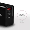 Axagon ACU-PQ22 Ladegerät für Mobilgeräte Mobiltelefon, Powerbank, Smartphone, Smartwatch, Tablet, Universal Schwarz AC Schnellladung Indoor