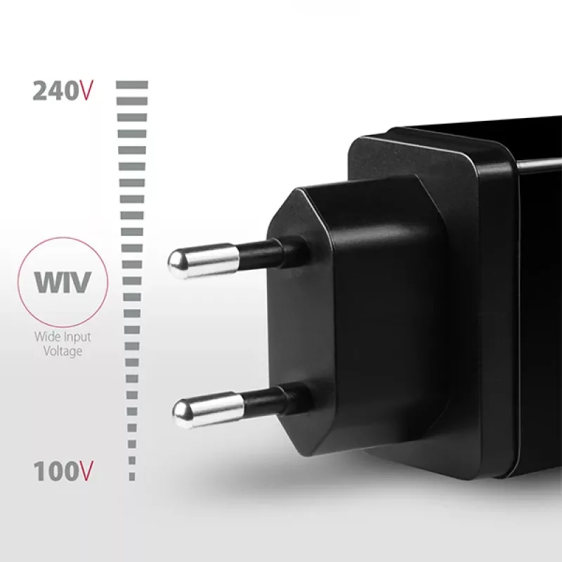 Axagon ACU-PQ22 Ladegerät für Mobilgeräte Mobiltelefon, Powerbank, Smartphone, Smartwatch, Tablet, Universal Schwarz AC Schnellladung Indoor