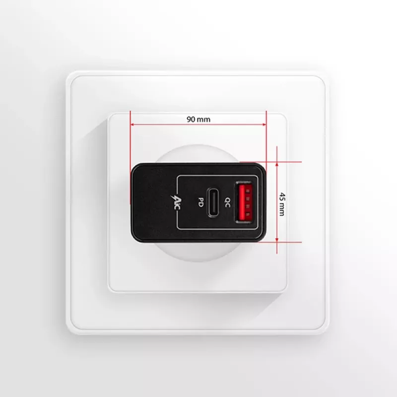 Axagon ACU-PQ22 Ladegerät für Mobilgeräte Mobiltelefon, Powerbank, Smartphone, Smartwatch, Tablet, Universal Schwarz AC Schnellladung Indoor