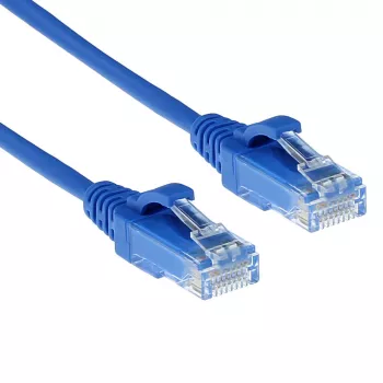 ACT Blau 5 Meter LSZH U/UTP CAT6 Rechenzentrum Slimline Patchkabel rastnasenfrei mit RJ45-Steckern