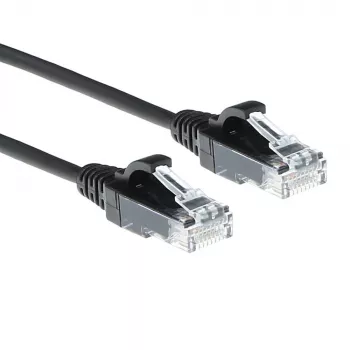 ACT Schwarz 0,5 Meter LSZH U/UTP CAT6 Datacenter Slimline Patchkabel snagless mit RJ45 Steckern