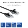 ACT Schwarz 0,5 Meter LSZH U/UTP CAT6 Datacenter Slimline Patchkabel snagless mit RJ45 Steckern