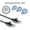 ACT Schwarz 0,5 Meter LSZH U/UTP CAT6 Datacenter Slimline Patchkabel snagless mit RJ45 Steckern