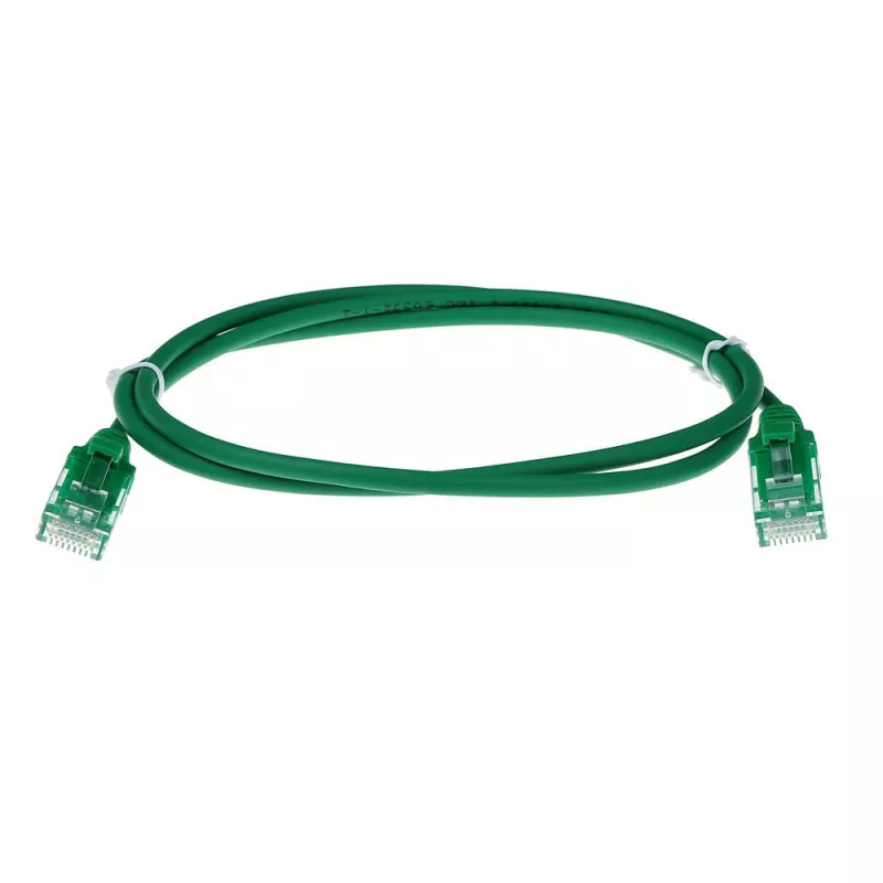 ACT Green 10 Meter LSZH U/UTP CAT6 Datacenter Slimline Patchkabel, rastnasenfrei mit RJ45-Steckern