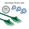 ACT Green 10 Meter LSZH U/UTP CAT6 Datacenter Slimline Patchkabel, rastnasenfrei mit RJ45-Steckern