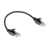 ACT Schwarz 0,15 Meter LSZH U/UTP CAT6 Rechenzentrum Slimline-Patchkabel rastnasenfrei mit RJ45-Steckern
