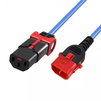 ACT Netzkabel C13 IEC Lock+ - C14 IEC Lock Dual Locking blau 2 m, PC3620