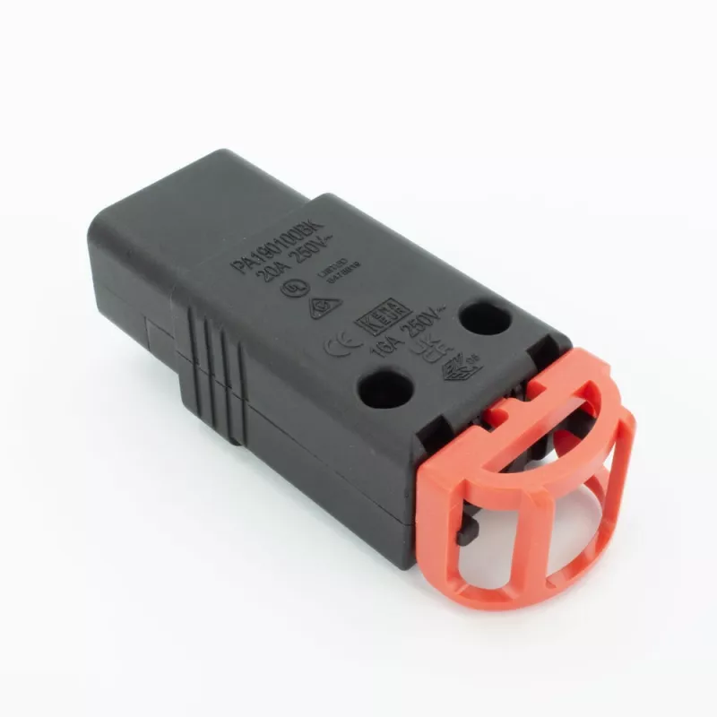 ACT C19 IEC Lock+ wiederanschließbar schwarz, PA190100BK, C19, Gerade, Buchse, 250 V, 16 A, Schwarz, Rot