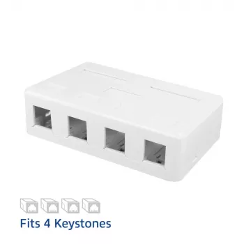 ACT Unloaded Aufputz-Keystone-Anschlussdose für 4 Keystone-Buchsen