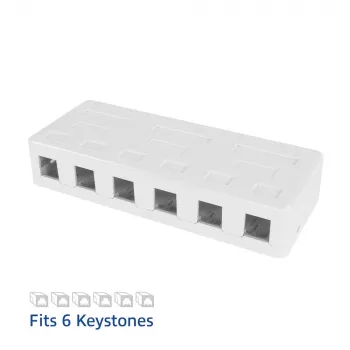 ACT Unbestückte Keystone-Aufputzdose für 6 Keystone-Buchsen