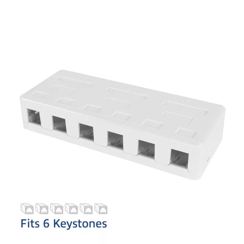ACT Unbestückte Keystone-Aufputzdose für 6 Keystone-Buchsen
