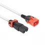ACT Netzkabel C14 IEC Lock+ Dual Locking - C15 IEC Lock+ weiß 2 m, PC3875