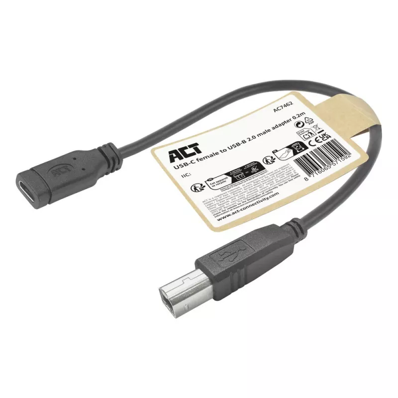 ACT USB-C-Buchse auf USB-B 2.0 Druckeradapterkabel 0,2 m