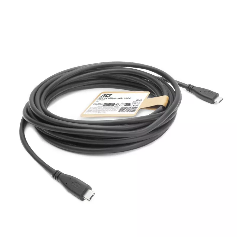 ACT AC7445 USB-Kabel USB 3.2 Gen 2 (3.1 Gen 2) 5 m USB C 10 Gbit/s 60 W Schwarz