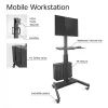 ACT Mobile Workstation für einen Monitor, mit CPU-Halterung, Tastatur- und Mausablage
