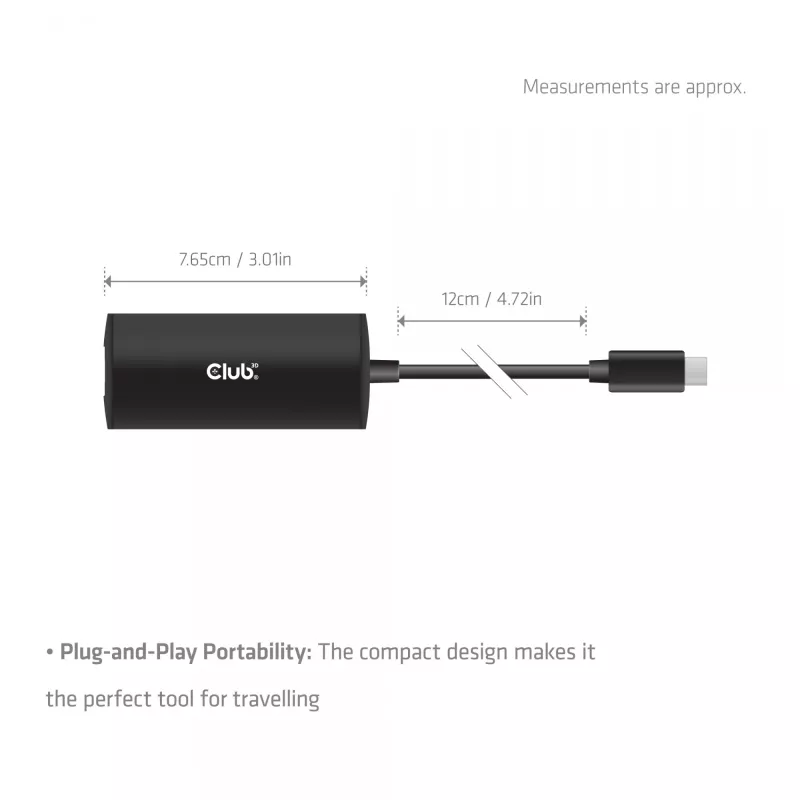 CLUB3D CAC-2531 Laptop-Dockingstation/Port-Replikator Kabelgebunden USB 3.2 Gen 1 (3.1 Gen 1) Type-C Schwarz