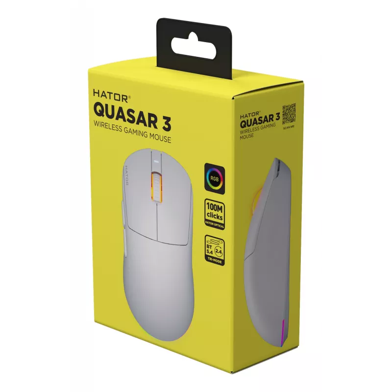 HATOR Quasar 3 Wireless Maus Gaming Beidhändig RF Wireless + Bluetooth + USB Typ-A Optisch 12000 DPI