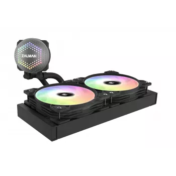 Zalman ALPHA24 Schwarz CPU-Flüssigkeitskühler 280-mm-Radiator 2 x 140 mm Lüfter ARGB-Pumpe Dual-Prozessor All-in-One-Flüssigkeitskühler 12 cm
