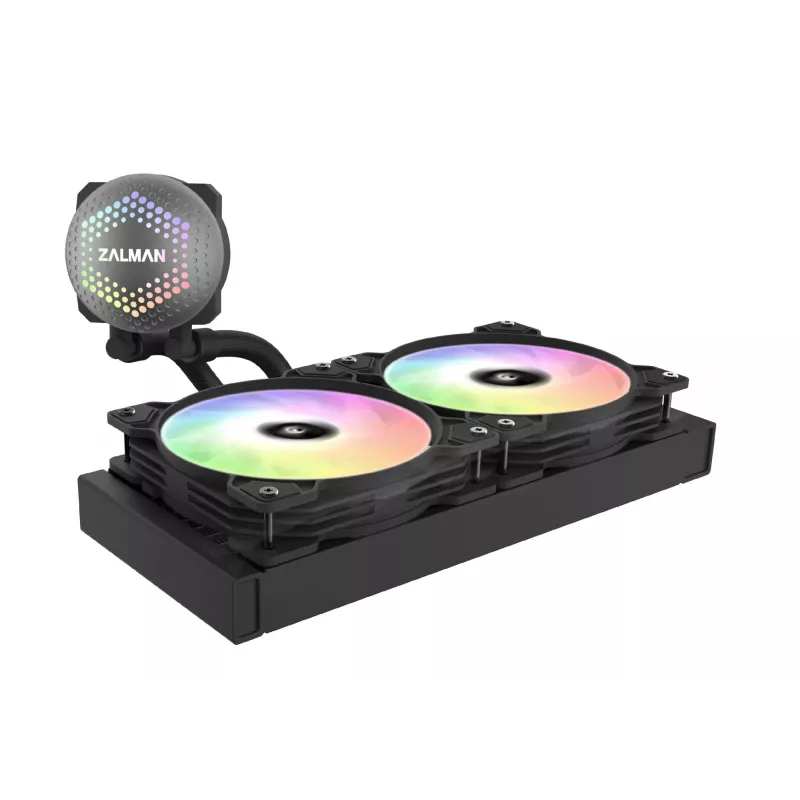 Zalman ALPHA24 Schwarz CPU-Flüssigkeitskühler 280-mm-Radiator 2 x 140 mm Lüfter ARGB-Pumpe Dual-Prozessor All-in-One-Flüssigkeitskühler 12 cm