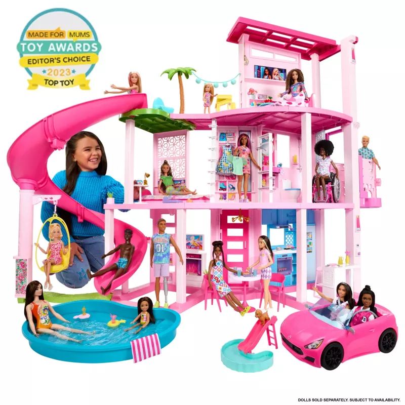 Barbie Dreamhouse Puppenhaus mit Pool & Rutsche - 75+ Teile (HMX10)