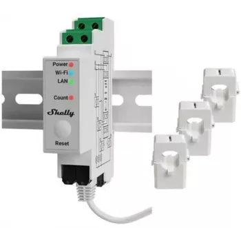 Shelly Pro 3EM 120A v2 3-Phasen-Smart-Energiezähler (Hutschiene)