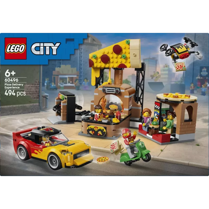 LEGO City 60496 Pizza-Lieferservice mit Fahrzeugen (494 Teile)