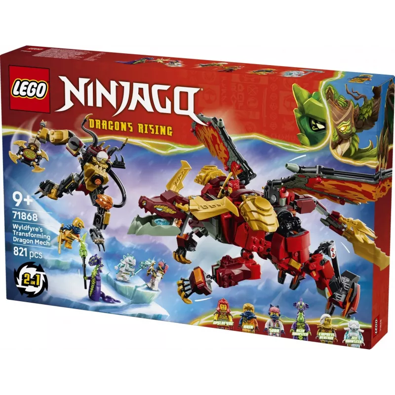 LEGO NINJAGO 71868 Wyldfyres verwandelbarer Drachen-Mech (821 Teile)