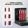 AXAGON ADSA-M2C44 USB4 40Gbps 4-Bay M.2 NVMe SSD Docking Station mit Offline-Klonfunktion, Aluminium, aktive Kühlung