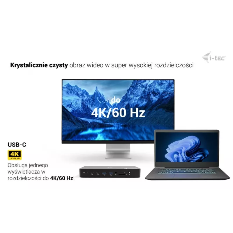 i-tec TB5 Triple Display Docking Station, 2x Thunderbolt 5, DP 2.1, 6x USB, M.2 NVMe-Steckplatz, 2,5G LAN, SD/microSD, Audio, PD 140W