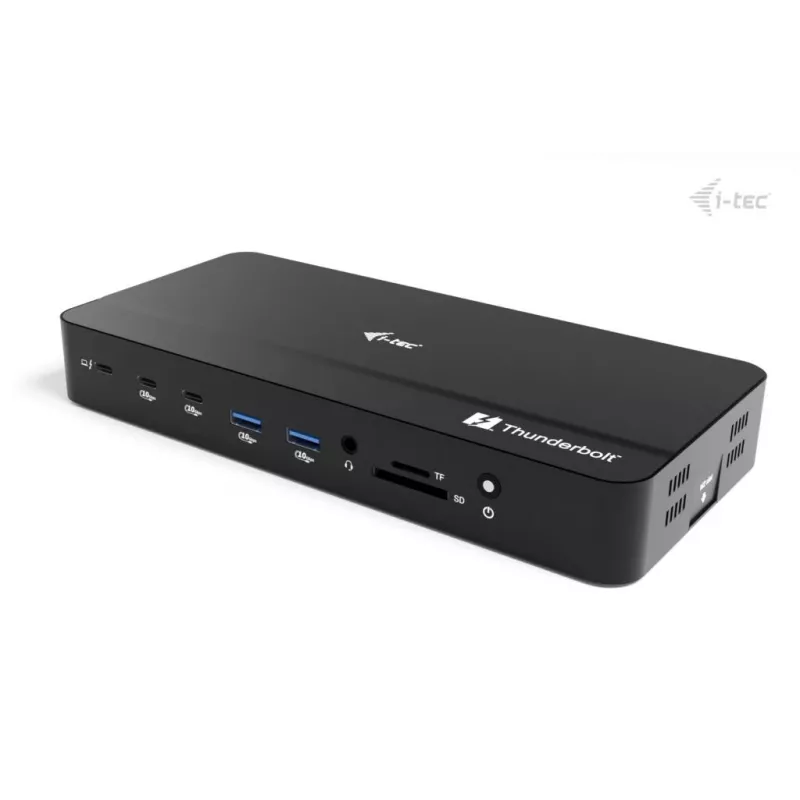 i-tec TB5 Triple Display Docking Station, 2x Thunderbolt 5, DP 2.1, 6x USB, M.2 NVMe-Steckplatz, 2,5G LAN, SD/microSD, Audio, PD 140W