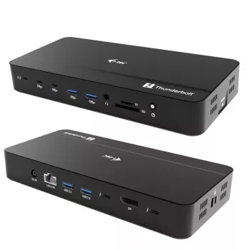 i-tec TB5 Triple Display Docking Station, 2x Thunderbolt 5, DP 2.1, 6x USB, M.2 NVMe-Steckplatz, 2,5G LAN, SD/microSD, Audio, PD 140W